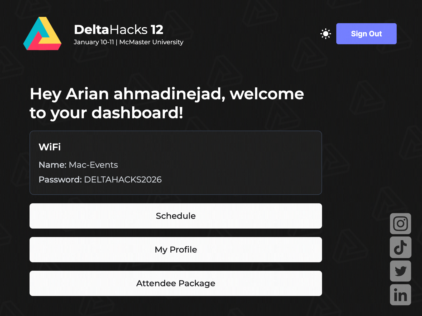 Deltahacks Portal