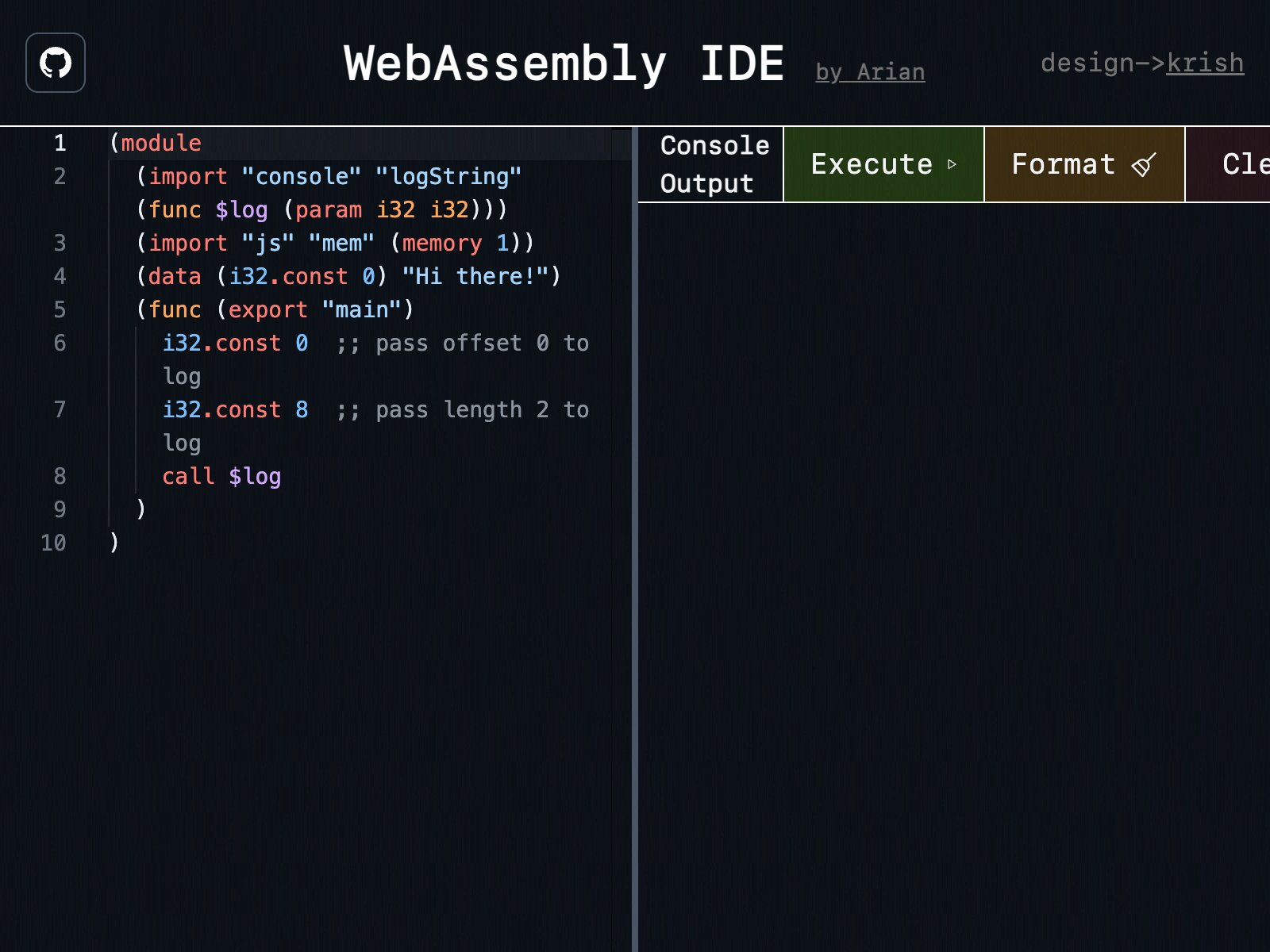 WebAssembly IDE