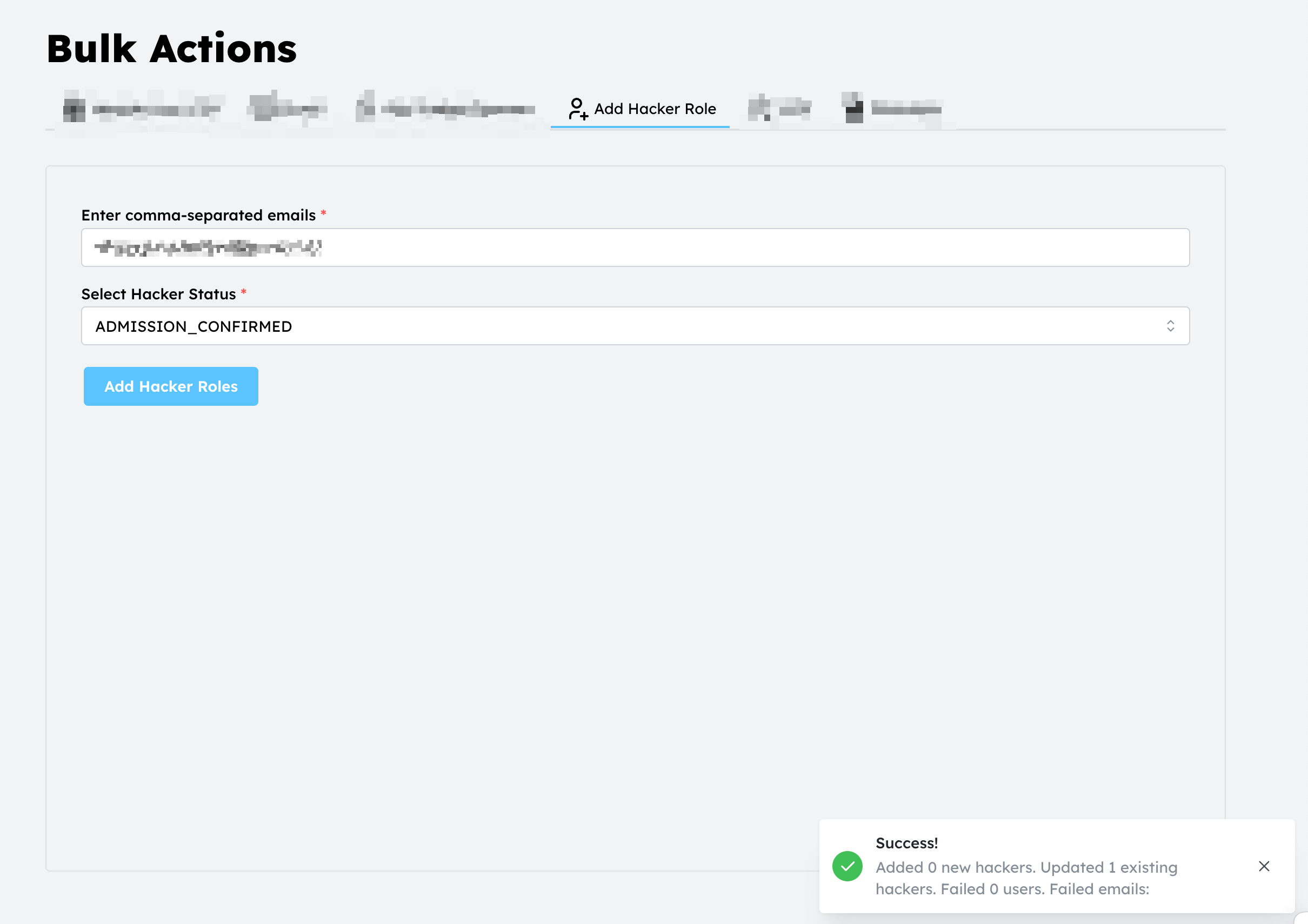 Application status changed to Admission Confirmed