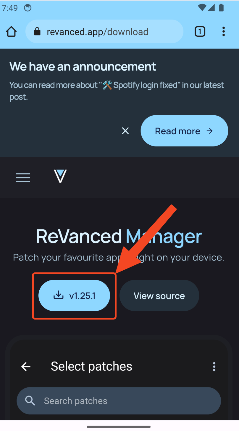 Revanced download page